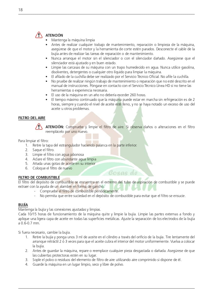 Pag. 18 - Instrucciones desbrozadora LHD52L
